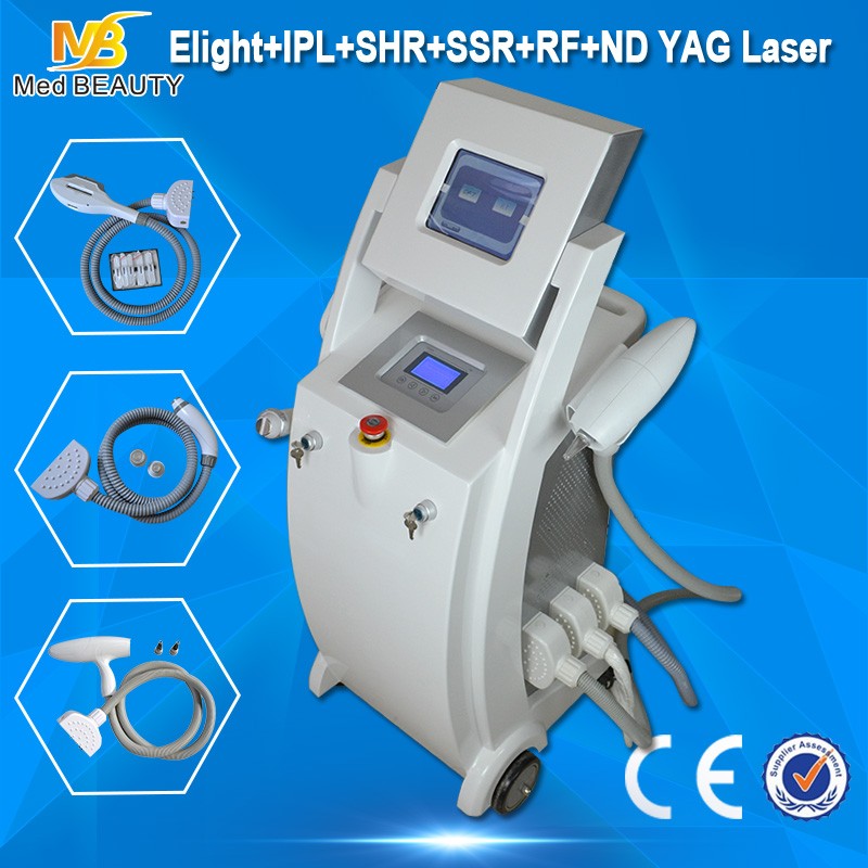 Macchina di depilazione del laser Ipl rf Shr del ND Yag dell'attrezzatura di bellezza di IPL dell'alta energia di Elight